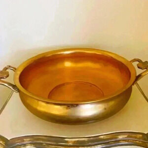 vintage brass bowl gold plated 24 k karat
